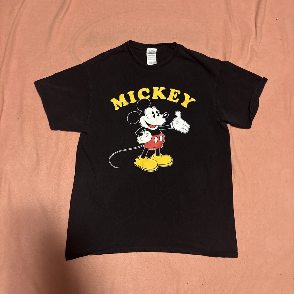 Vintage Disney Mickey Mouse Delta Pro Weight Black T-shirt Large Rare